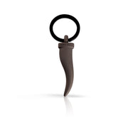 MANO|J Portachiavi in titanio con cornetto grande e diamanti black MINPCHTBPCH